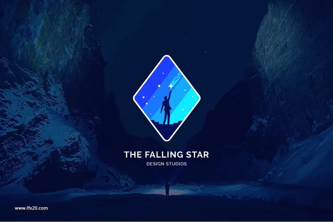 天空流星星空人物的高端时尚logo标志vi