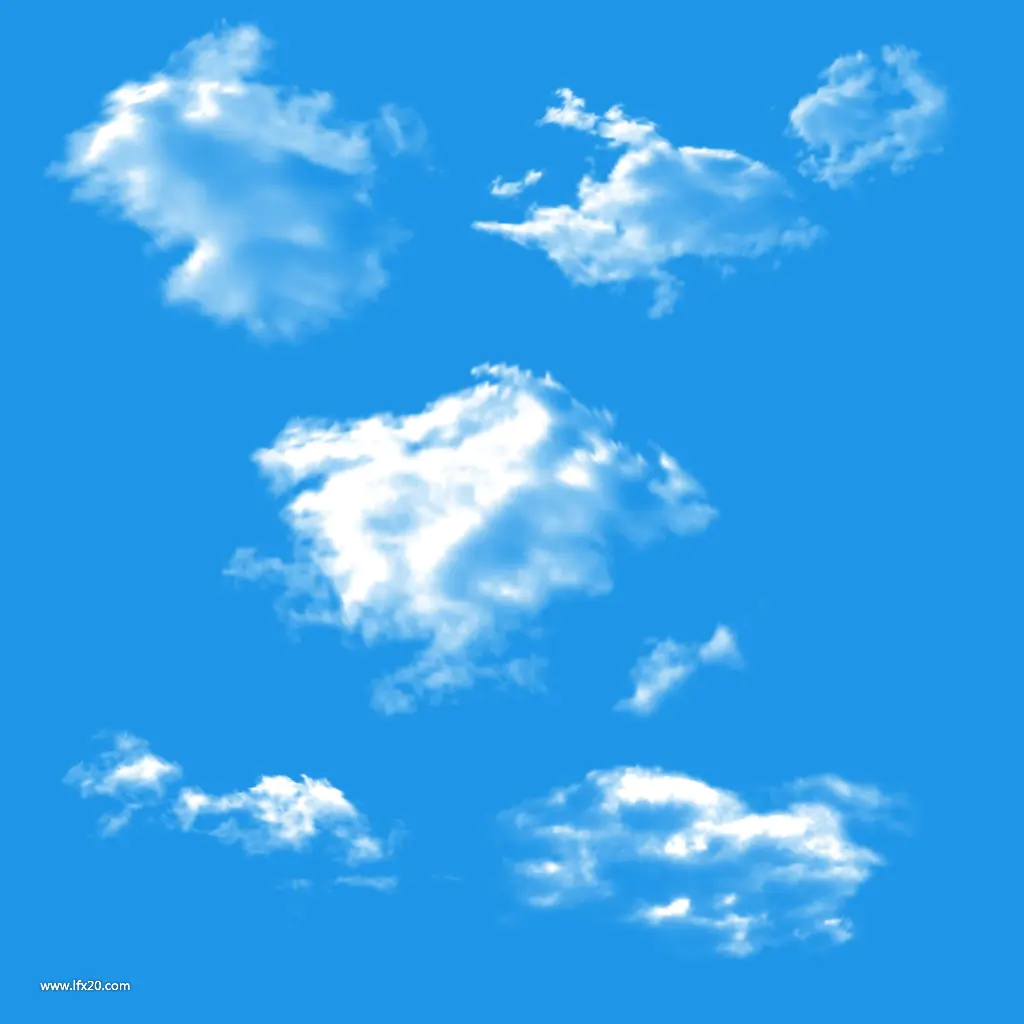 蓝天白云各种云朵元素海报psd分层素材