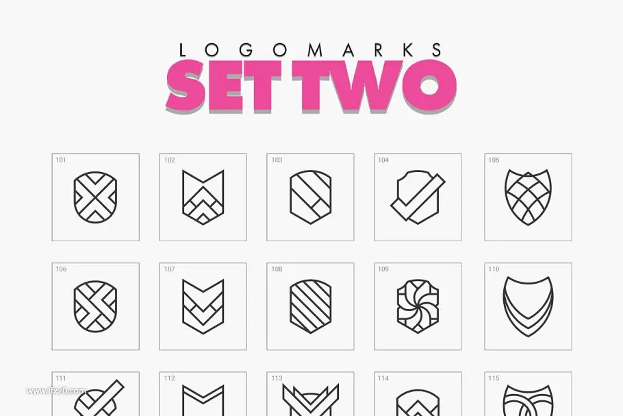 極簡主義幾何logo素材minimalgeometriclogomarksbundle